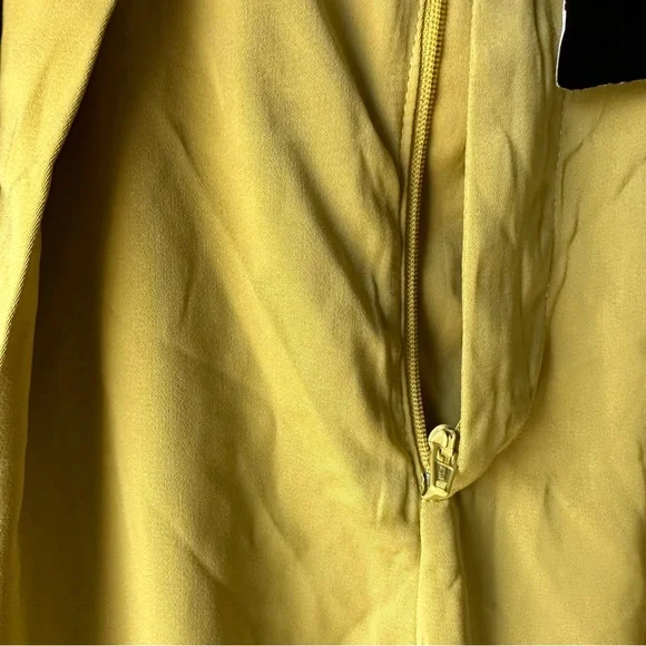 Nasty Gal mustard green flare silky pants - Picture 3 of 6